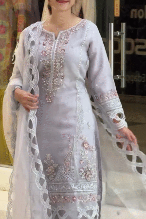 Women's Rayon Embroidered Kurta, Pant with Dupatta Set